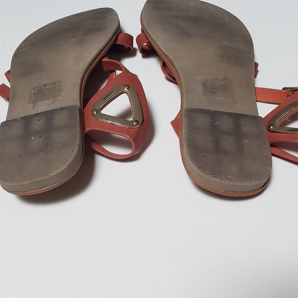 City Classied Burnt Orange Sandals with Gold Embellishment - Picture 10 of 12